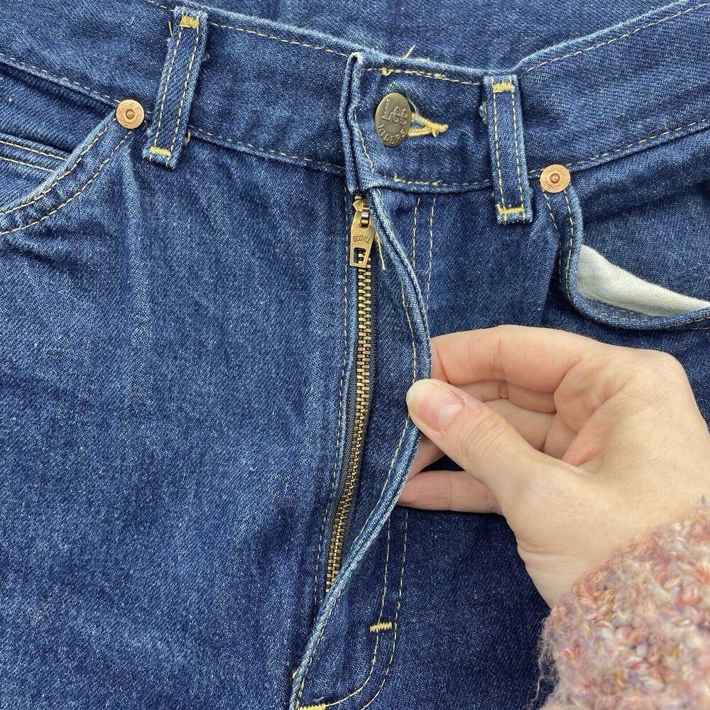 Vtg Lee Jrs Size 9P Petite 26 Jeans 80s Tapered Leg High Rise Rigid Denim Riders - Picture 12 of 16